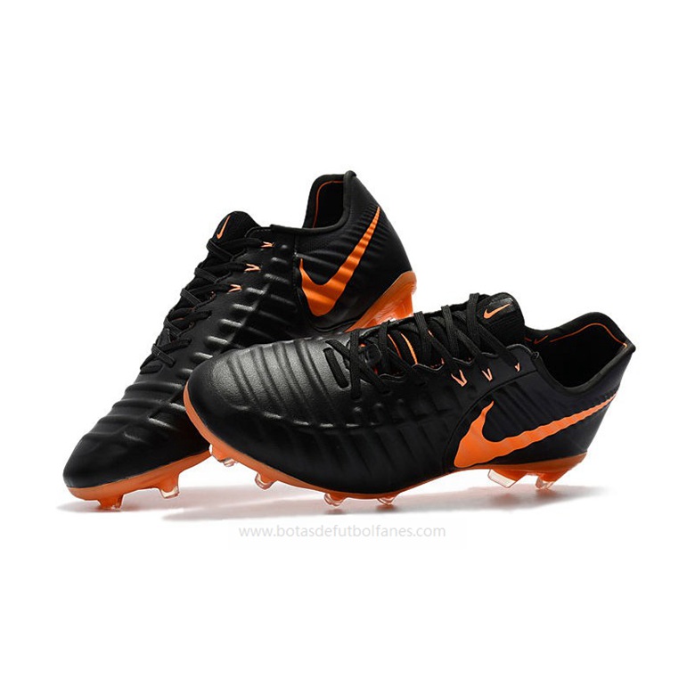 liderazgo Comercio Intenso Nike Tiempo Legend VII FG – Negro Naranja – ofertas botas de futbol,botas  de futbol multitacos